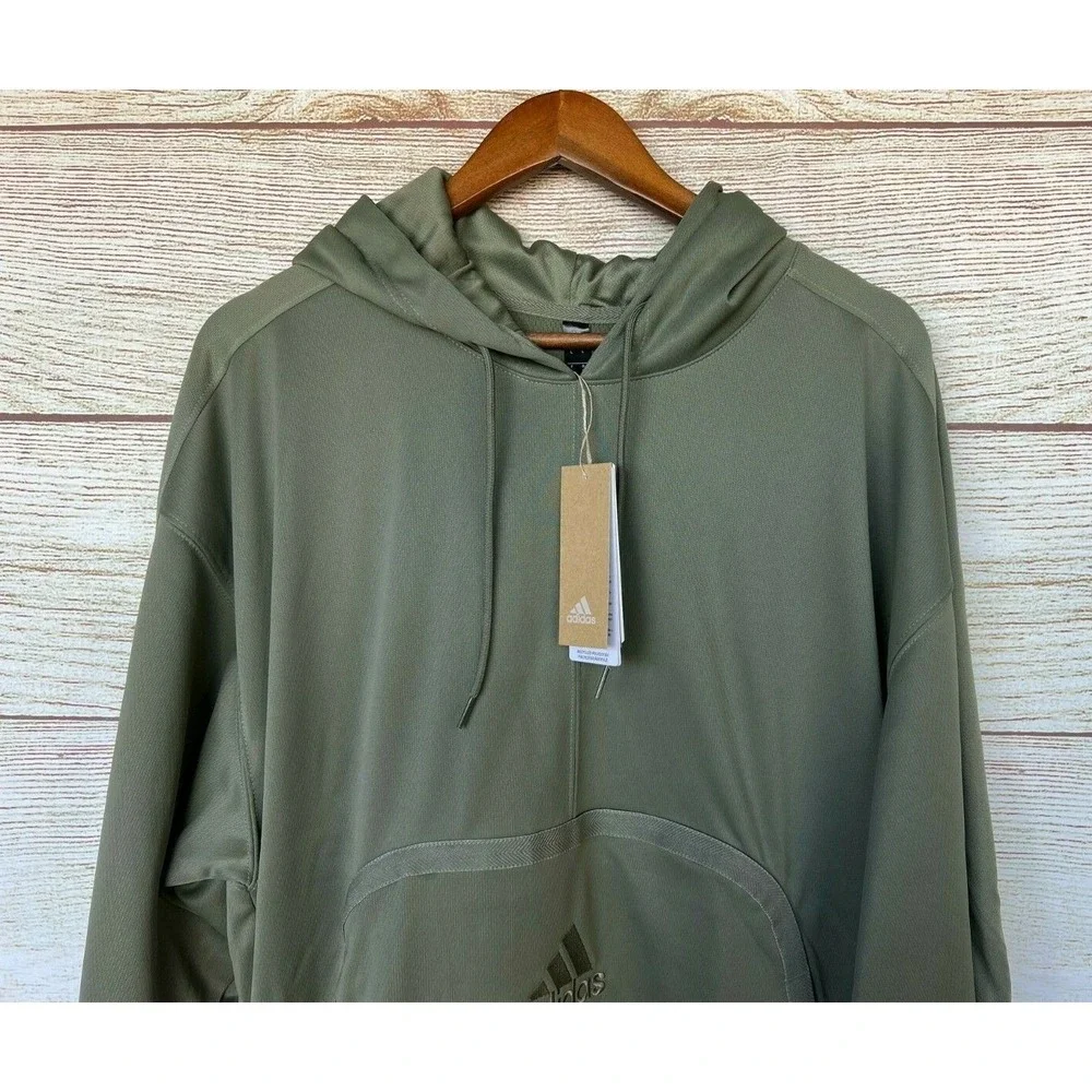 Adidas Hoodie Mens Size Large Green CU 365 HD Basketball Hoodie Sweatshirt New